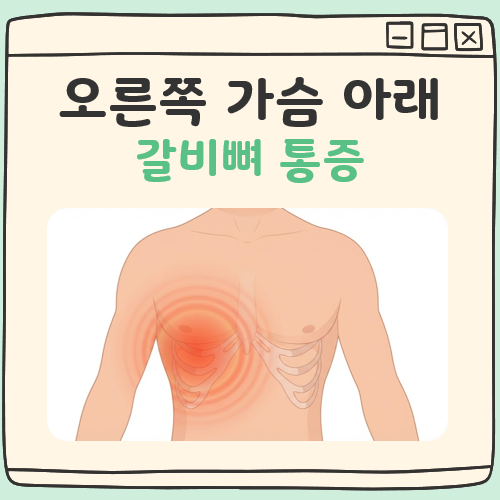 오른쪽 가슴 아래 갈비뼈 통증 대표 이미지
